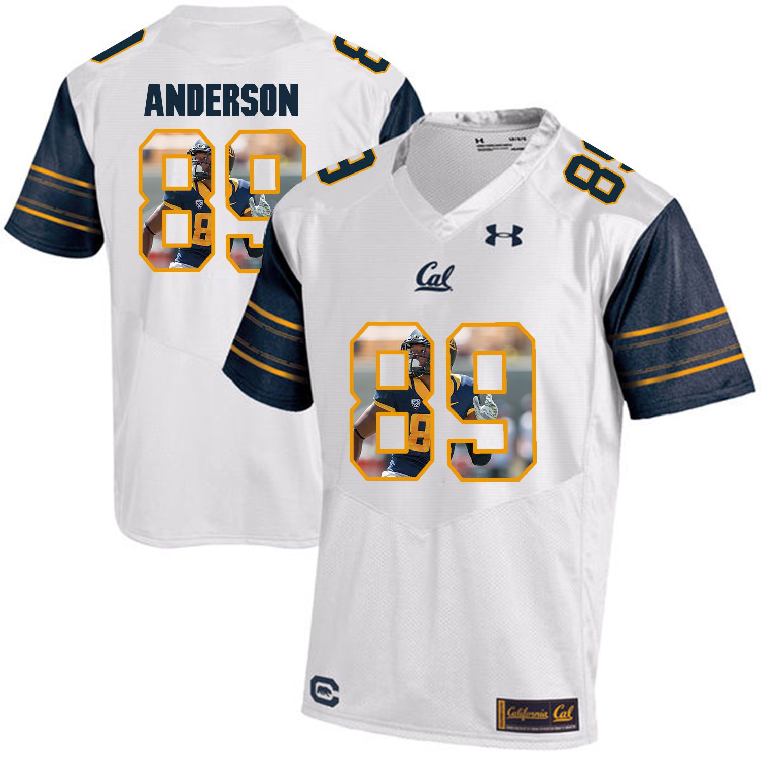 Men California Golden Bears 89 Stephen Anderson White Customized NCAA Jerseys